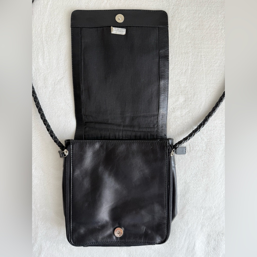 Black Leather Crossbody Bag